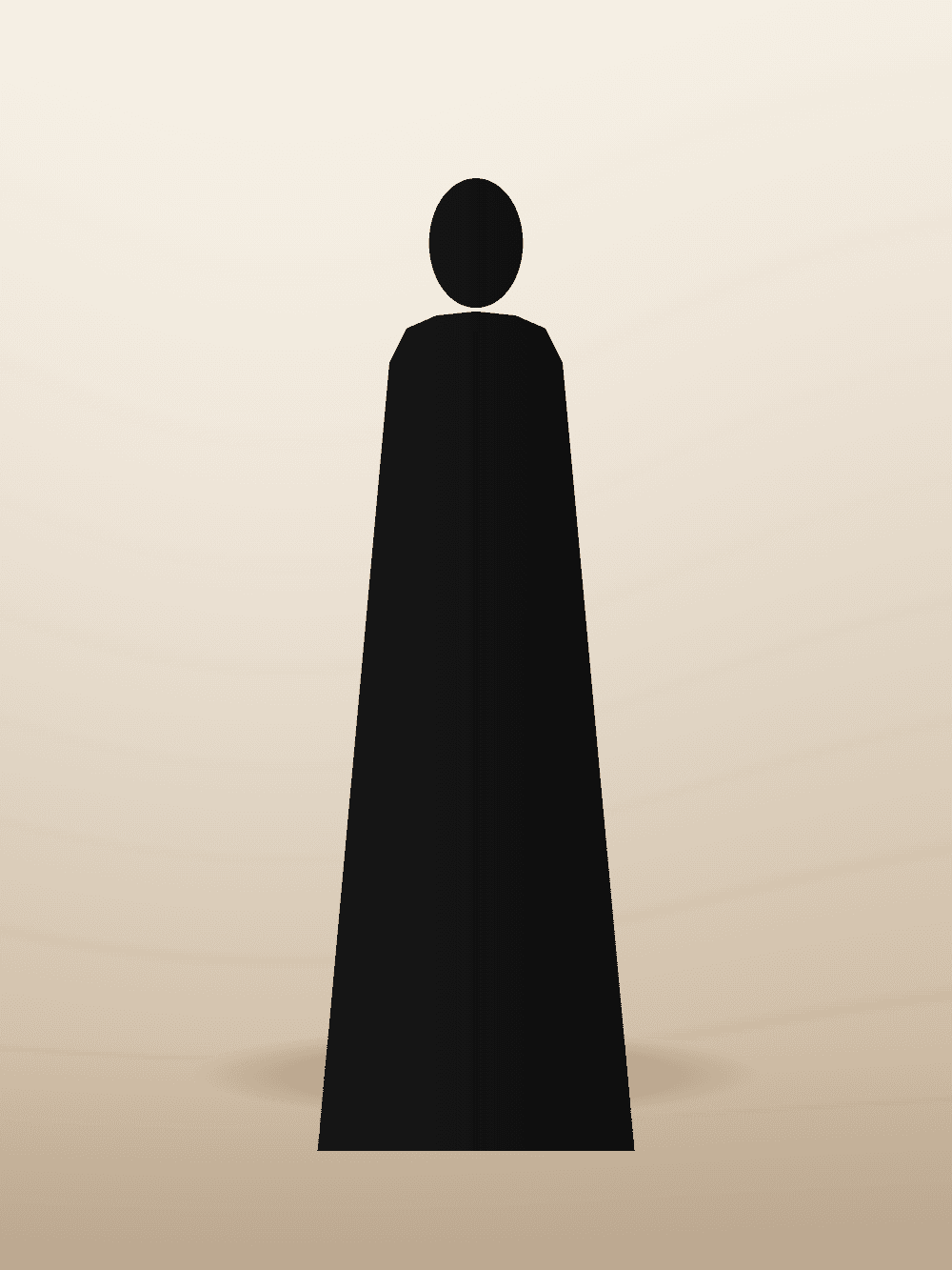The Yasmine Abaya in Obsidian, full-length front view